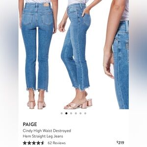 Paige Cindy High Waist Straight Leg Jeans